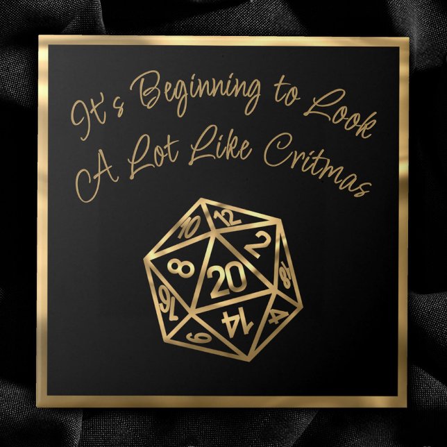 RPG Critmas | Gold Fantasy Tabletop Gamer Dice Ceramic Tile (Creator Uploaded)