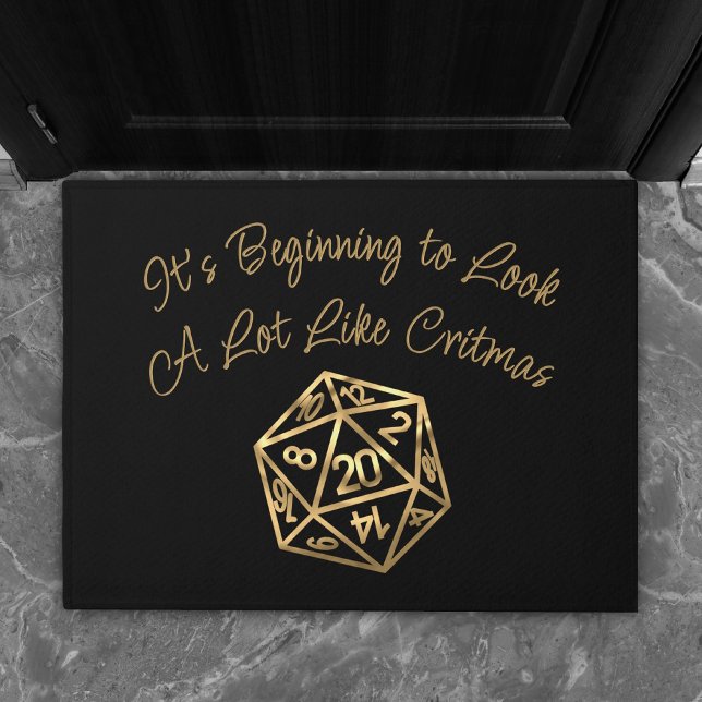 RPG Critmas | Gold Fantasy Tabletop Gamer Dice Doormat (Creator Uploaded)