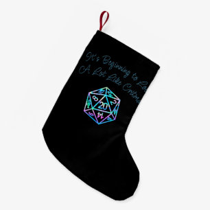 RPG Critmas   Holo Retro PnP Tabletop Gamer Dice Small Christmas Stocking