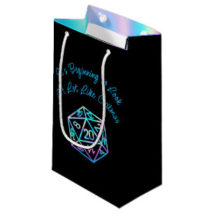 RPG Critmas   Holo Retro PnP Tabletop Gamer Dice Small Gift Bag