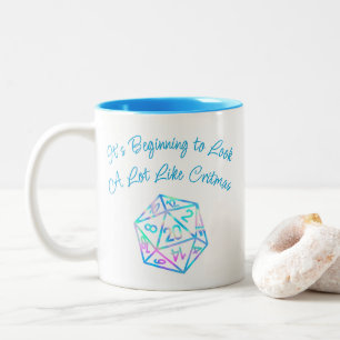 RPG Critmas   Holo Retro PnP Tabletop Gamer Dice Two-Tone Coffee Mug