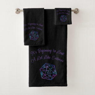 RPG Critmas   Nebula Fantasy Tabletop Gamer Dice Bath Towel Set