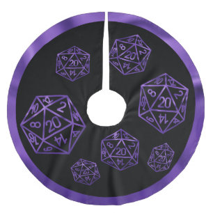 RPG Critmas   Purple Fantasy Tabletop Gamer Dice Brushed Polyester Tree Skirt