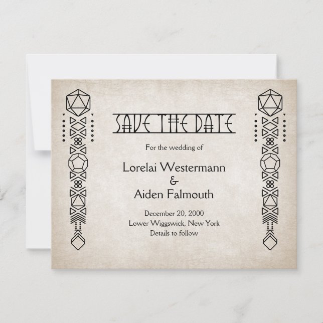 RPG D20 Gamer Wedding Save The Date (Front)