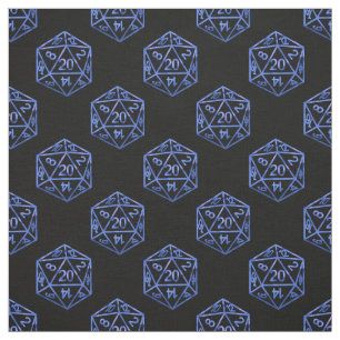 RPG Dice Blue Old School Tabletop Role Player Fabric