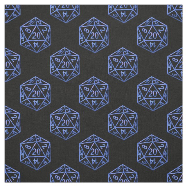 RPG Dice | Blue Old School Tabletop Role Player Fabric (Swatch)