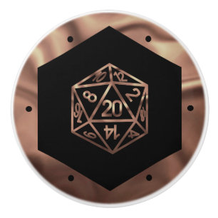 RPG Dice   Copper Fantasy Retro Tabletop PnP Gamer Ceramic Knob