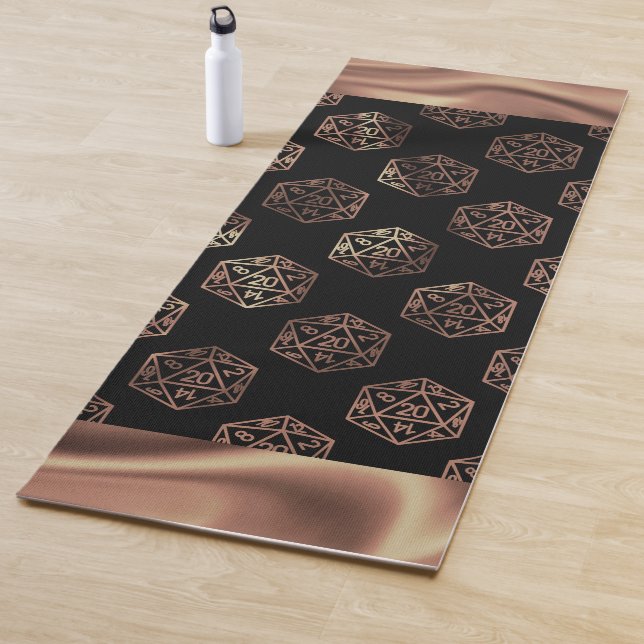 RPG Dice | Copper Fantasy Retro Tabletop PnP Gamer Yoga Mat (In Situ)