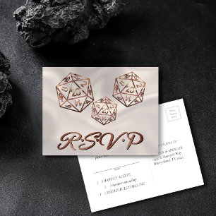 RPG Dice   Copper Fantasy Tabletop Gamer RSVP Invitation Postcard