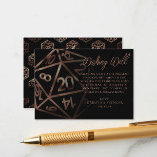 RPG Dice Copper Fantasy Tabletop Gamer Wishlist Enclosure Card