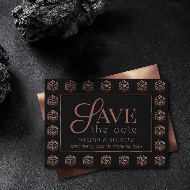 RPG Dice | Copper Old School Tabletop Roleplayer Save The Date (Creator Uploaded)