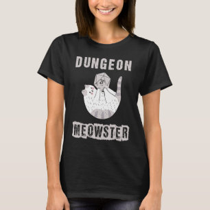 RPG Dice D20 Polyhedral from Nerdy Dungeon Meowste T-Shirt