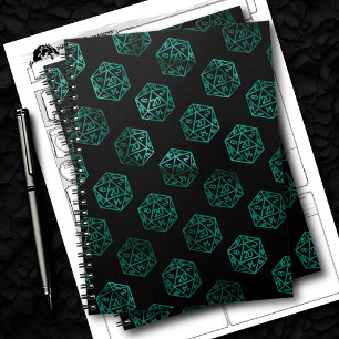 RPG Dice Emerald Fantasy Tabletop Gamer Campaign Notebook