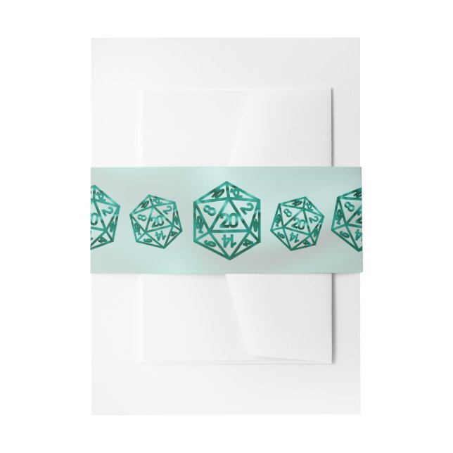 RPG Dice | Emerald Fantasy Tabletop Retro Gamer Invitation Belly Band (Front Example)