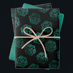 RPG Dice | Emerald Fantasy Tabletop Retro Gamer Wrapping Paper Sheet<br><div class="desc">GEEK CHIC GAMER! Novelty RPG wrapping papers are also ideal for ephemera diy furniture decoupage, or home decor do-it-yourself projects. It's GAME ON! so choose your weapon and roll initiative! Perfect for any old school tabletop pen/pencil and paper (PnP) fantasy role player, the design features a seamless pattern of 20-sided...</div>
