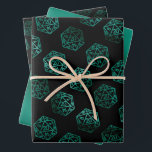 RPG Dice | Emerald Fantasy Tabletop Retro Gamer Wrapping Paper Sheet<br><div class="desc">GEEK CHIC GAMER! Novelty RPG wrapping papers are also ideal for ephemera diy furniture decoupage, or home decor do-it-yourself projects. It's GAME ON! so choose your weapon and roll initiative! Perfect for any old school tabletop pen/pencil and paper (PnP) fantasy role player, the design features a seamless pattern of 20-sided...</div>