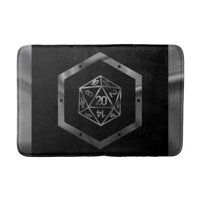 RPG Dice | Fantasy Old School Tabletop Retro Gamer Bath Mat (Front)