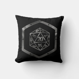 RPG Dice   Fantasy Old School Tabletop Retro Gamer Cushion