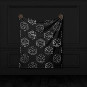 RPG Dice Fantasy Old School Tabletop Retro Gamer Fleece Blanket
