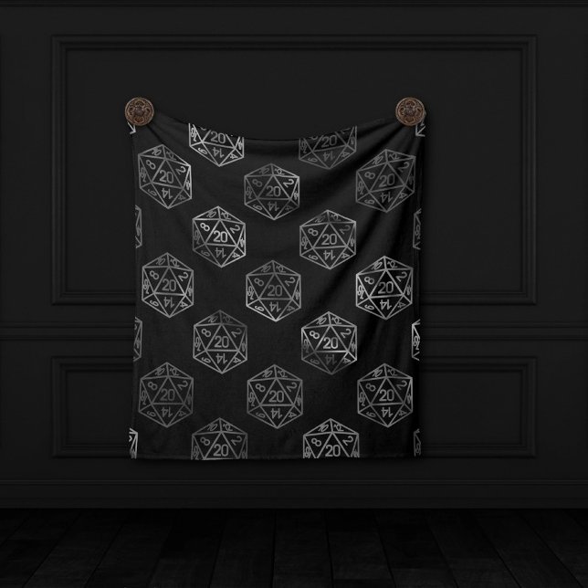 RPG Dice | Fantasy Old School Tabletop Retro Gamer Fleece Blanket (Creator Uploaded)