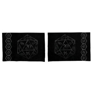 RPG Dice   Fantasy Old School Tabletop Retro Gamer Pillowcase