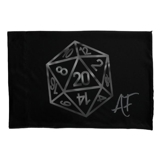 RPG Dice | Fantasy Old School Tabletop Retro Gamer Pillowcase (Front)