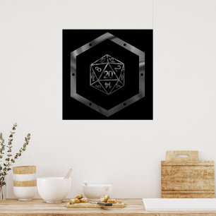 RPG Dice   Fantasy Old School Tabletop Retro Gamer Poster