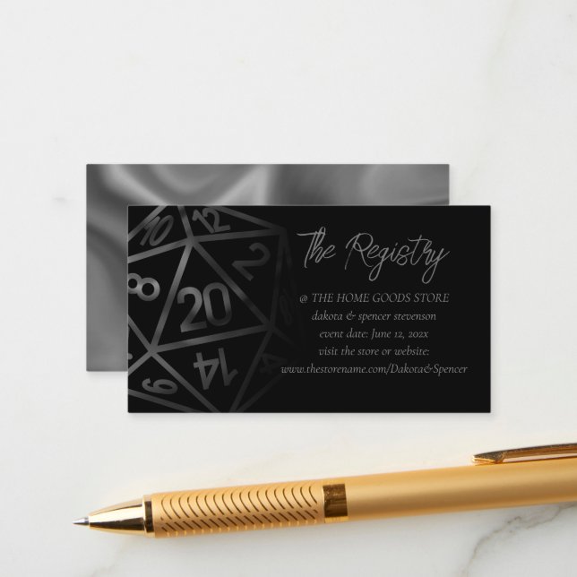 RPG Dice | Fantasy Retro Tabletop Gamer Registry Enclosure Card (Front/Back In Situ)