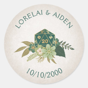 RPG Dice Gamer Wedding Classic Round Sticker