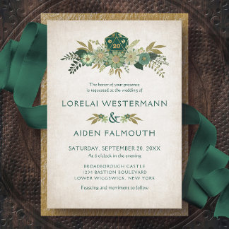RPG Dice Gamer Wedding Invitation