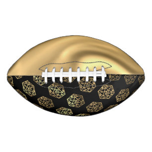 RPG Dice Gold Fantasy Retro Tabletop PnP Gamer Football