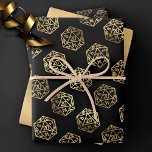 RPG Dice | Gold Fantasy Retro Tabletop PnP Gamer Wrapping Paper Sheet<br><div class="desc">GEEK CHIC GAMER! Novelty RPG wrapping papers are also ideal for ephemera diy furniture decoupage, or home decor do-it-yourself projects. It's GAME ON! so choose your weapon and roll initiative! Perfect for any old school tabletop pen/pencil and paper (PnP) fantasy role player, the design features a seamless pattern of 20-sided...</div>