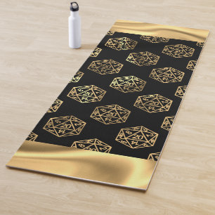 RPG Dice Gold Fantasy Retro Tabletop PnP Gamer Yoga Mat