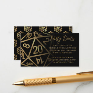 RPG Dice Gold Fantasy Tabletop Gamer Reception Enclosure Card