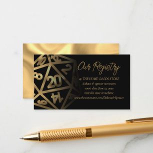RPG Dice Gold Fantasy Tabletop Gamer Registry Enclosure Card