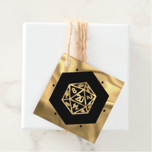 RPG Dice   Gold Fantasy Tabletop PnP Gamer Custom Favour Tags