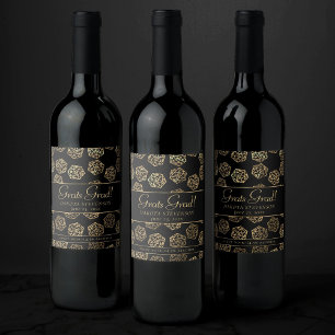 RPG Dice   Gold Fantasy Tabletop PnP Gamer Custom Wine Label