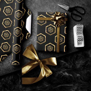 RPG Dice   Gold Old School Tabletop PnP Roleplayer Wrapping Paper