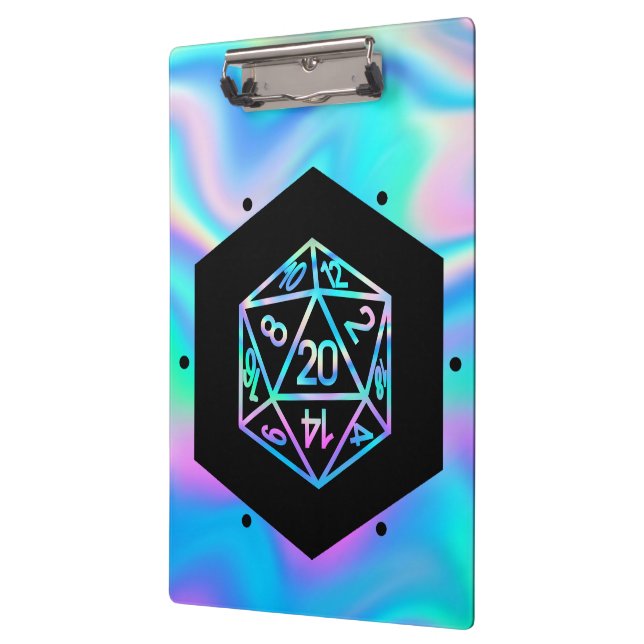 RPG Dice | Holo Fantasy Retro Tabletop PnP Gamer Clipboard (Left)