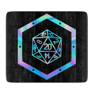 RPG Dice   Holo Fantasy Retro Tabletop PnP Gamer Cutting Board
