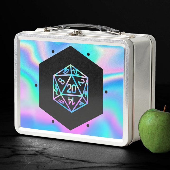 RPG Dice | Holo Fantasy Retro Tabletop PnP Gamer Metal Lunch Box (Creator Uploaded)