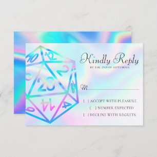 RPG Dice   Holo Fantasy Retro Tabletop PnP Gamer RSVP Card
