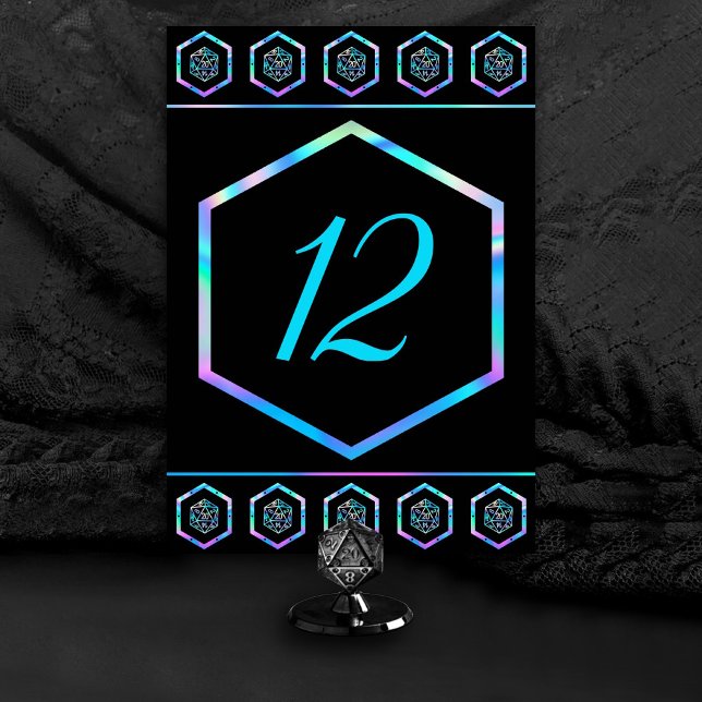RPG Dice | Holo Fantasy Retro Tabletop PnP Gamer Table Number (Creator Uploaded)