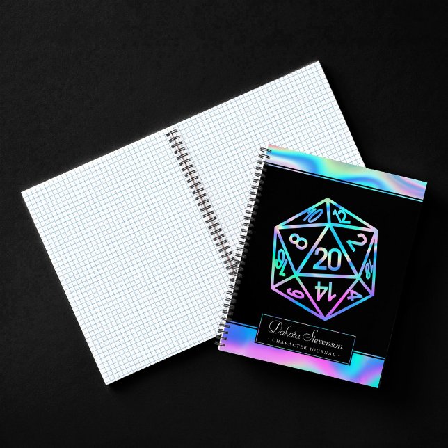 RPG Dice | Holo Fantasy Tabletop Gamer Graph Paper Notebook (Creator Uploaded)