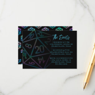 RPG Dice Holo Fantasy Tabletop Guest Details Enclosure Card