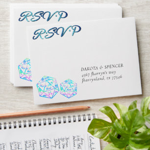 RPG Dice   Holo Fantasy Tabletop PnP Gamer RSVP Envelope