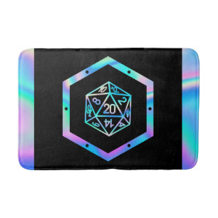 RPG Dice Holo Old School Tabletop PnP Roleplayer Bath Mat