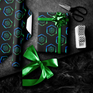 RPG Dice   Iridescent Fantasy Tabletop Retro Gamer Wrapping Paper