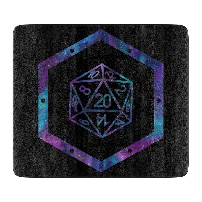 RPG Dice | Nebula Fantasy Retro Tabletop PnP Gamer Cutting Board (Front)