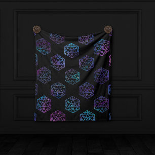 RPG Dice   Nebula Fantasy Retro Tabletop PnP Gamer Fleece Blanket